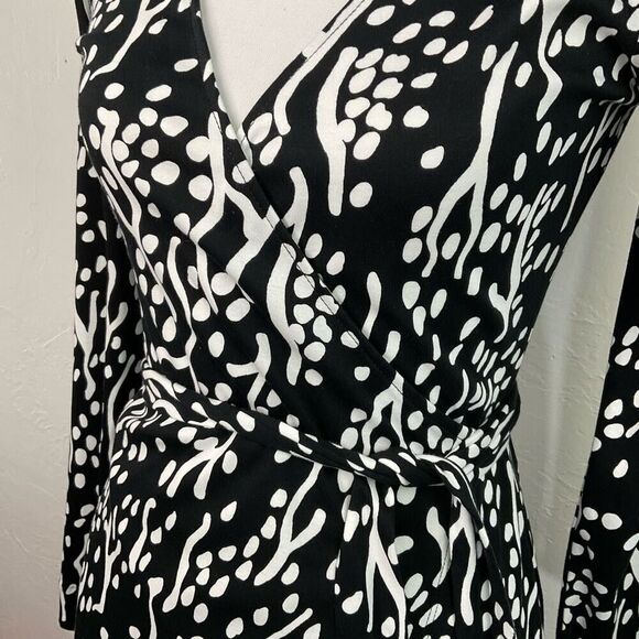 Diane von Furstenberg for Target Midi Sea Spots Long Sleeve Wrap Dress XS New - Picture 3 of 7
